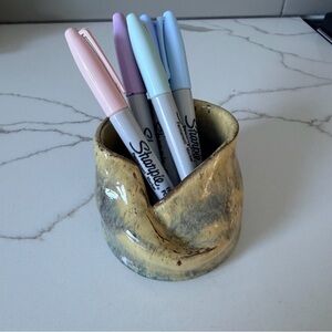 Funky pottery pencil holder flower holder etc